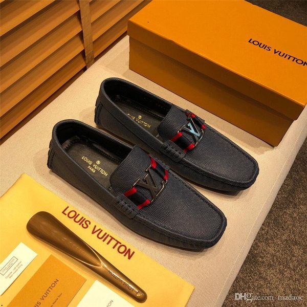 

20ss new fashion mens luxury dress shoe male casual leather driving shoes formal shoes business office shoes plus size 38-46 yetc3, Black