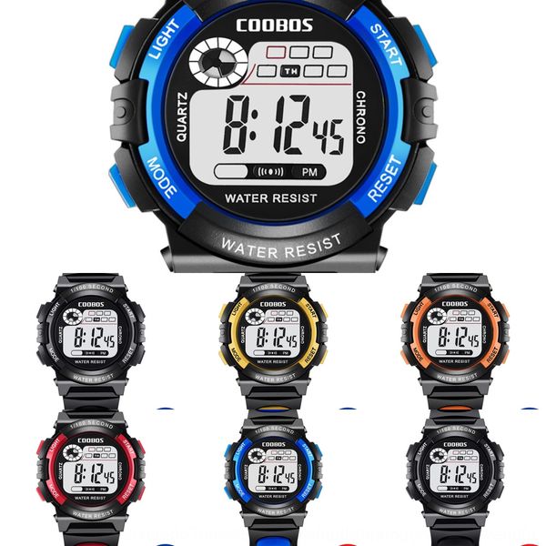 

kubaoshi children's colorful luminous waterproof electronic watch multifunctional electronic watch for boys and girls 0118, Blue