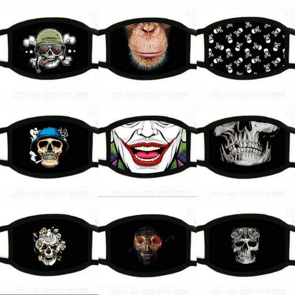 

triple black tiger face mask reusable cartoon print cubrebocas con pantalla ultraviolet proof washable running riding bike protective dgxwm