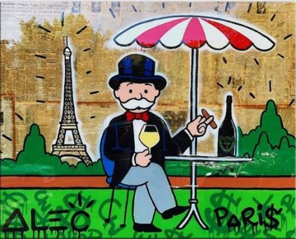 

wall art home decor handpainted &hd print alec monopoly banksy oil painting on canvas graffiti art decor paris 191008