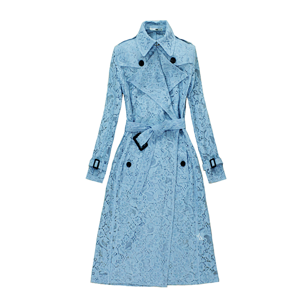 

spring autumn new england style trench coat women pocket belt fashion lace long windbreaker female windproof business outerwear, Tan;black