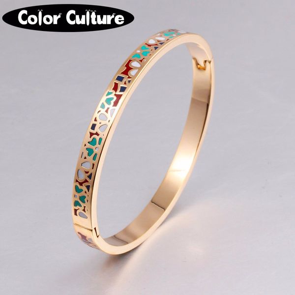 

enamel bracelet bangles gold-color stainless steel bangle opened for women jewelry bracelet factory price, Black