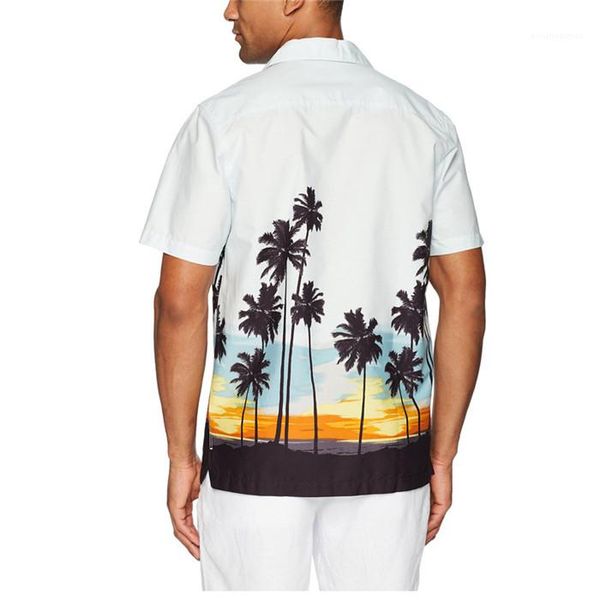 

printed short sleeve lapel neck shirt beach holiday style casual mens shirts summer mens designer shirt fashion floral, White;black