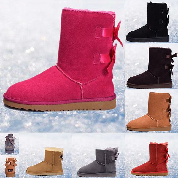 

new wgg winter boots australia classic snow boots fashion wgg tall boots real leather bailey bowknot women s keep warm