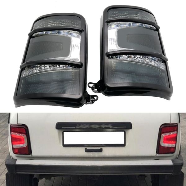 

led rear lights for lada niva 4x4 1995- 1 set / 2 pcs grey or red with a running turn signal car styling accessories tuning