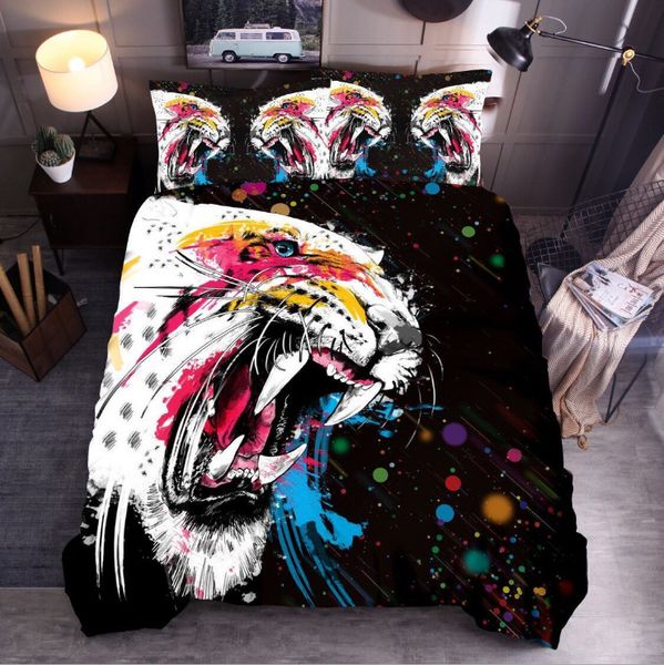 

animal cat dog wolf tiger lion leopard 3d quilt bedding bedding set 3pcs comfortable children student bedroom s30