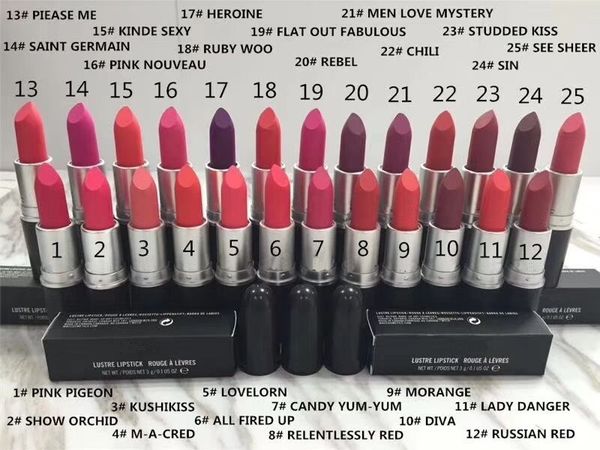 

new makeup matte lipstick 25 color 3g with name dhl