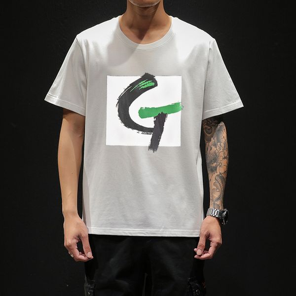 

fashion letter print mens t shirt homme 2020 summer new short sleeve cotton men t shirt streetwear, White;black
