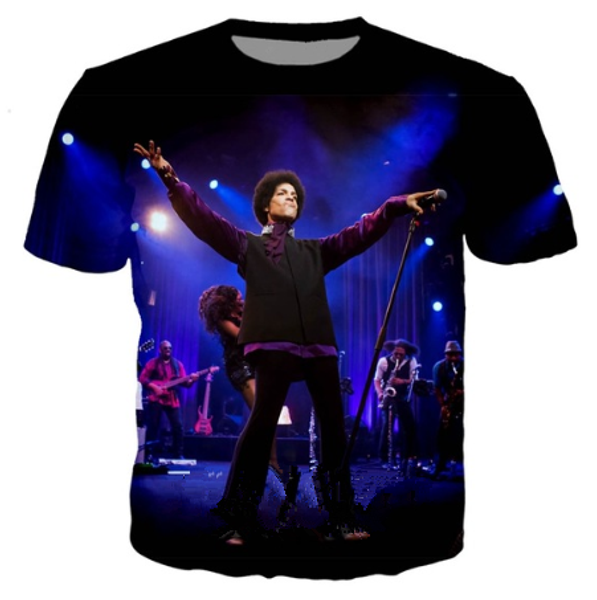 

fashion pop singer prince rogers nelson t-shirt 3d printed women/men summer funny short sleeve t-shirt casual k715, White;black