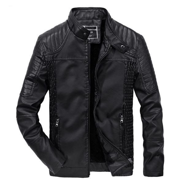 

new men's leather jacket biker jacket, Black