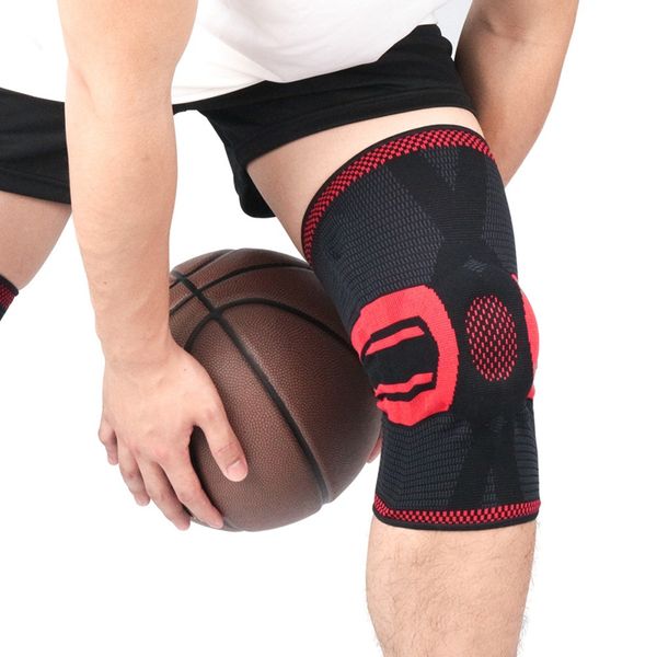 

1pc breathable knitted knee pad sleeve compression patella protector leg warmer outdoor gym fitness sportswear, Black