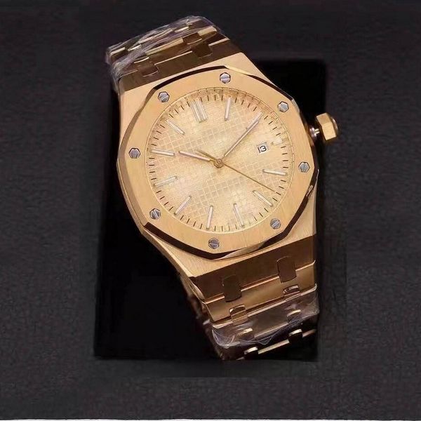 

watch men 3-pin royal 41mm back open automatic machinery sweeping movement clock stainless steel no battery watches oak 24, Slivery;brown