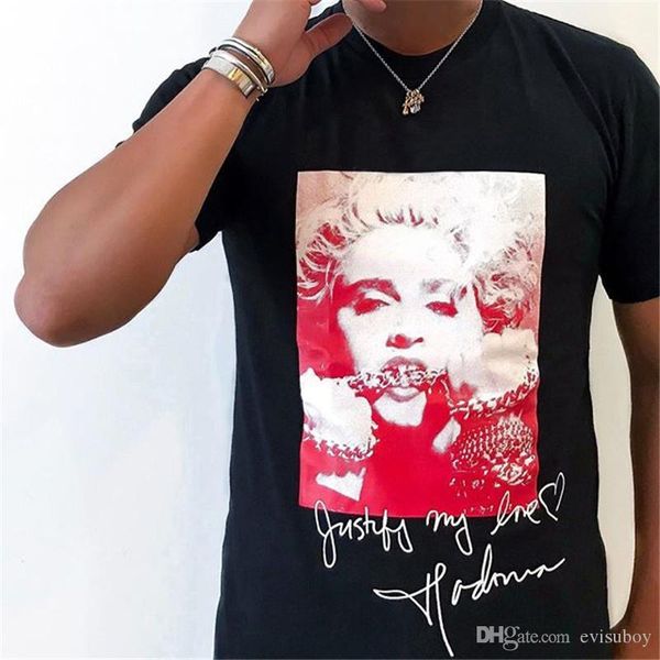 

fashion brand mens designer t shirt summer box logo madonna tees men women skateboard streetwear short sleeve