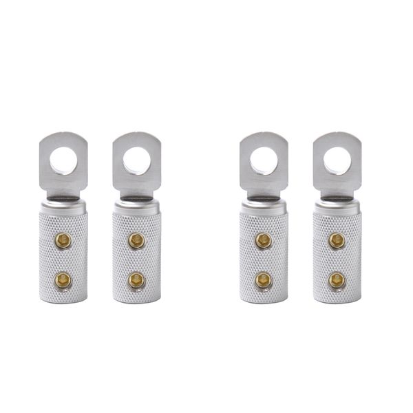 

4x nickel plated 4 gauge wire coupler terminal butt connector for car audio