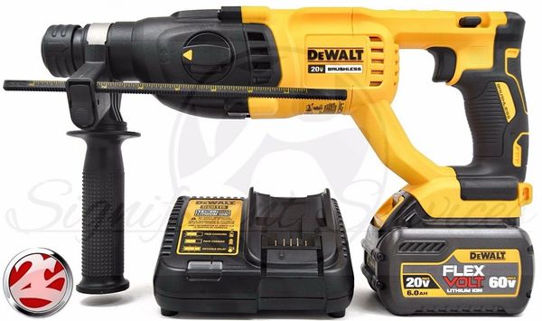 

Dewalt dch133 20v flexvolt 6 0 ah bru hle 1 d handle rotary hammer drill kit