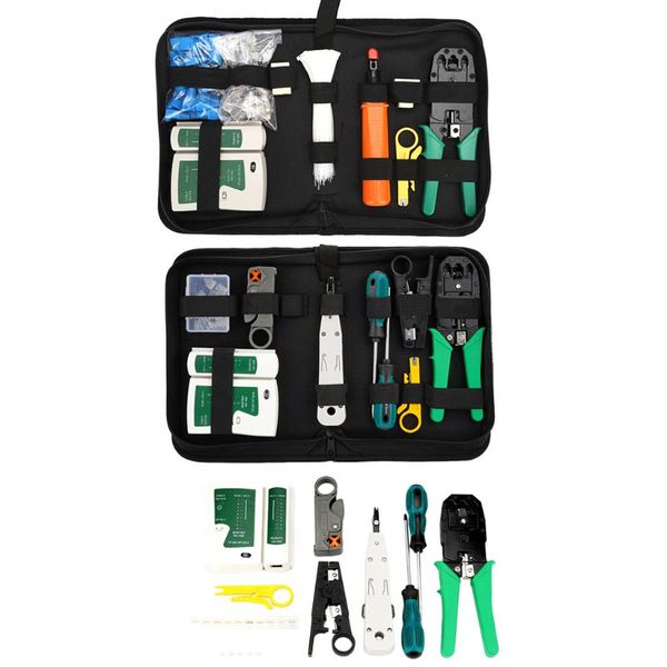 

10/12pcs rj45 rj11 rj12 portable lan repair tool kit cable tester plier crimper