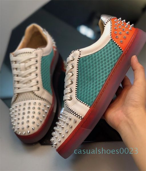 

designer shoes red bottom junior spikes seavaste 2 orlato trainers real calfskin patent suede leather men flat party wedding shoes eu47 ac23, Black