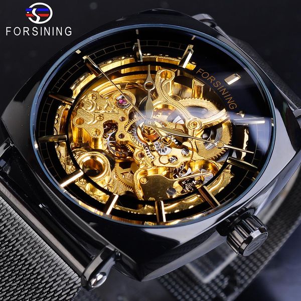 

jaragar retro luxury classic design genuine leather belt 3 dial roman number men automatic watch brand mechanical wristwatch, Slivery;brown
