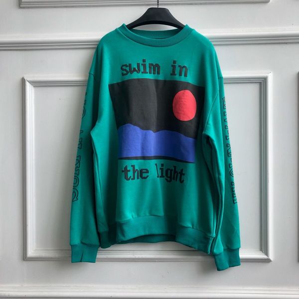 

swim in the light foaming printing women men green sweatshirts hoodie hiphop streetwear men casual sweatshirt pullover, Black