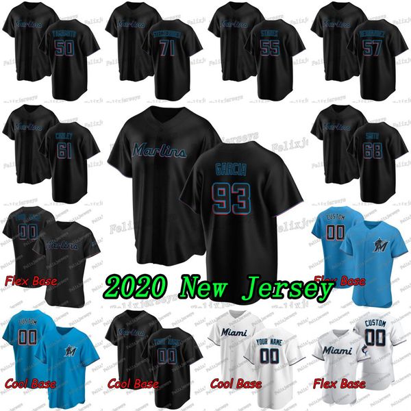 

men lady youth 93 yimi garcia 2020 new 71 drew steckenrider robert dugger elieser hernandez ryne stanek pablo lopez yamamoto jersey, Blue;black