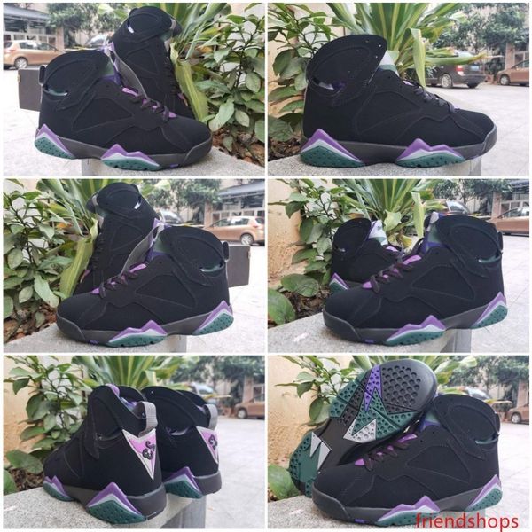 

2019 new 7 ray allen men basketball shoes black fierce purple dark steel grey mens outdoor trainers 304775-053