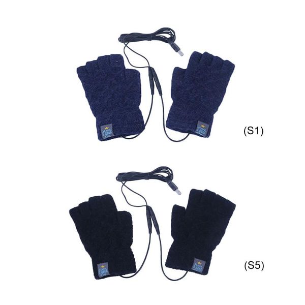 

heated gloves usb electric winter motorcycle knitted half finger thermal gloves hand warmer for winter autumn supplies