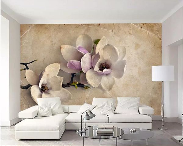 Custom Mural Wallpaper For Bedroom Walls 3d Vintage Rose Background Wall Papers Home Decor 3d Wallpaper Wallpaper High Resolution Widescreen Wallpaper