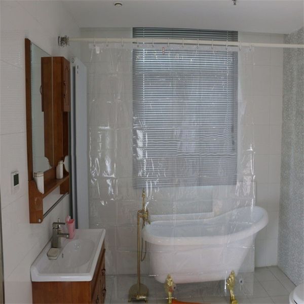 2019 Transparent Bathroom Sets Shower Curtain Buckle Hole Proof