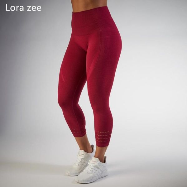 

lora zee seamless energy leggings bulift compression sport leggings red high waisted yoga pants tummy control women gymwear, White;red