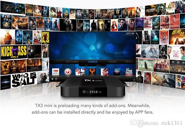 

dhl tx3 mini android 7.1 ott tv box with 1gb+8gb/2gb+16gb quad core s905w kd17.3 pre-loaded led screen display