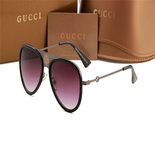 

0363 2 excellent quality fashion designer sunglasses semi rimless sun glasses for mens womens gold frame green g15 gla, Black