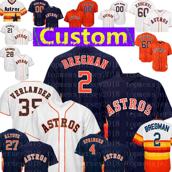 

2 Alex Bregman Custom Houston Mens Astros Jersey 35 Justin Verlander 27 Jose Altuve 60 Dallas Keuchel 9 Gonzalez 22 Reddick