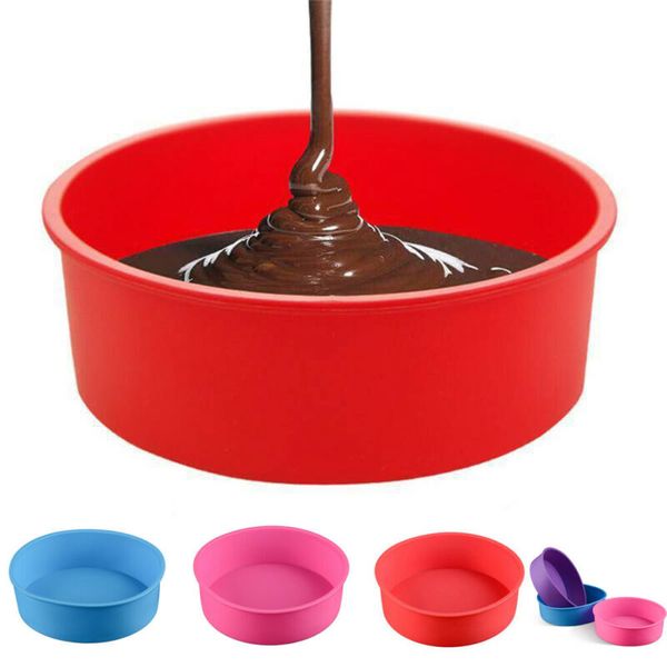

2020 food grade silicone cake pan pizza cupcake pan big round bakeware diy mold baking tool