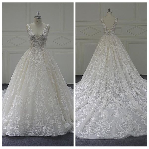 

real p white lace v neck princess modest ball gown wedding dresses bridal gowns 2019 vestidos de novia spring wedding gowns