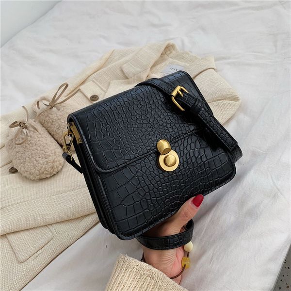 

stone pattern pu leather crossbody bags for women 2020 lock designer shoulder messenger bag female travel handbags