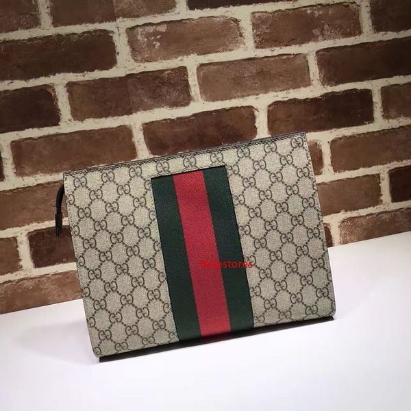 

2020 celebrity design letter embossing green stripe belt canvas clutch genuine leather canvas 475316 handbag