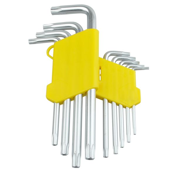

9 pieces l shaft t10 t15 t20 t25 t27 t30 t40 t45 t50 security torx screwdriver