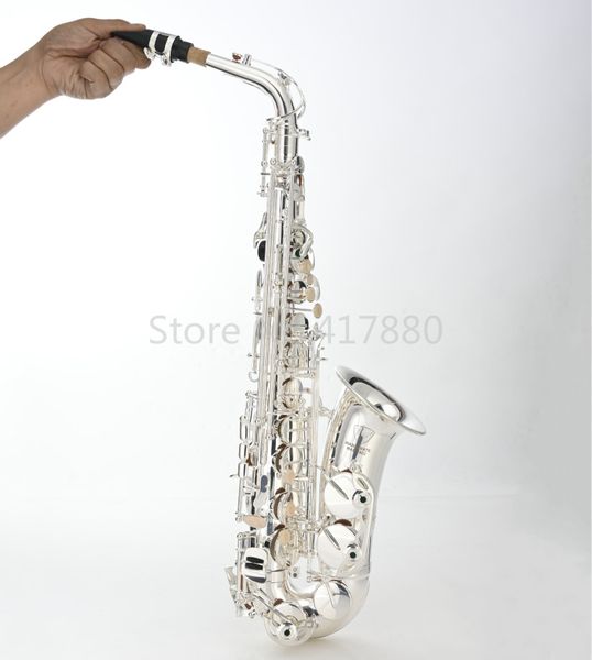 MARGEWATE MAS-5800 New Arrival bronze Alto Saxophone alta qualidade prata banhado Eb Tune Sax E Plano Musical Instrument com caso frete grátis