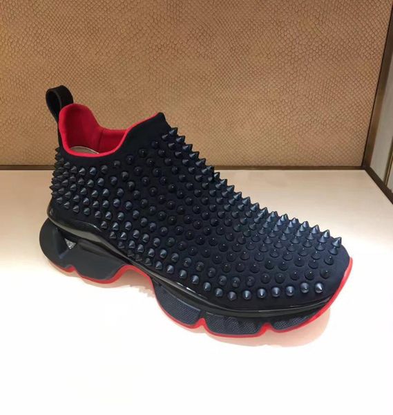 

Новые мужские кроссовки с высокой замшей и красной подошвой, модные джентльменск