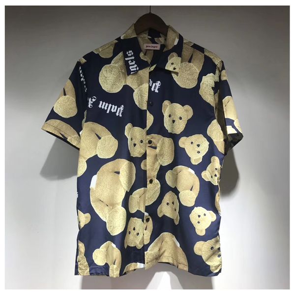 

palm angels palm angel broken head teddy bear loose short sleeve shirt men and women shirt s-xl, White;black