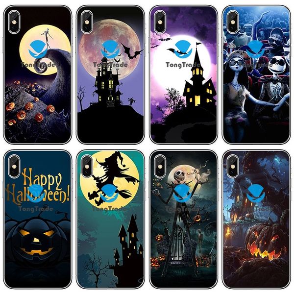 

[tongtrade] soft silicone tpu case for iphone 8 7 6s 5s x xs 11 pro max plus samsung s10 halloween huawei p smart+ 2019 pumpkin ghost case