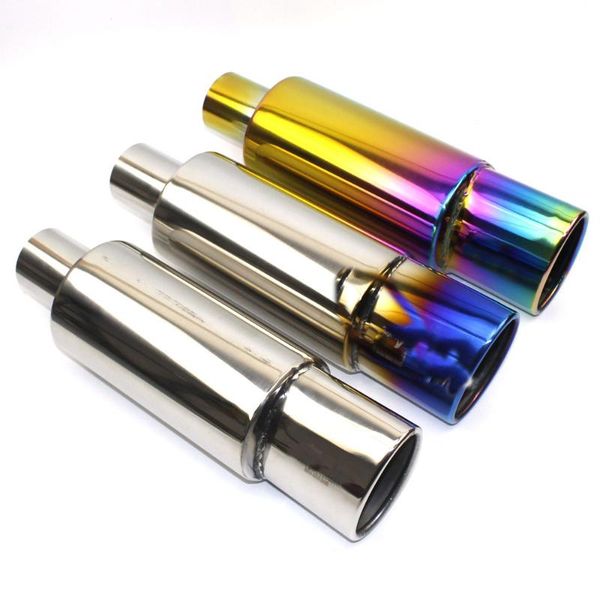 

car shape exhaust pipe universal vertical drum car exhaust pipe drum sound output 89mm tail