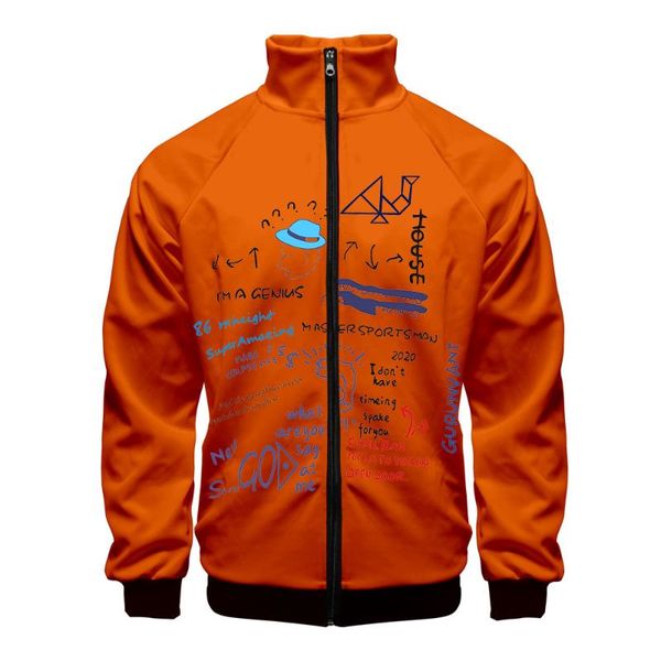 

men's jackets graffiti 3d printed stand collar zipper jacket men/women casual long sleeve sweatshirts all-match streetwear clothes, Black;brown