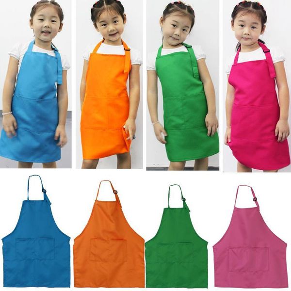 

cute children kids plain aprons boys girls kitchen cooking baking painting art bib aprons household cleaning tools