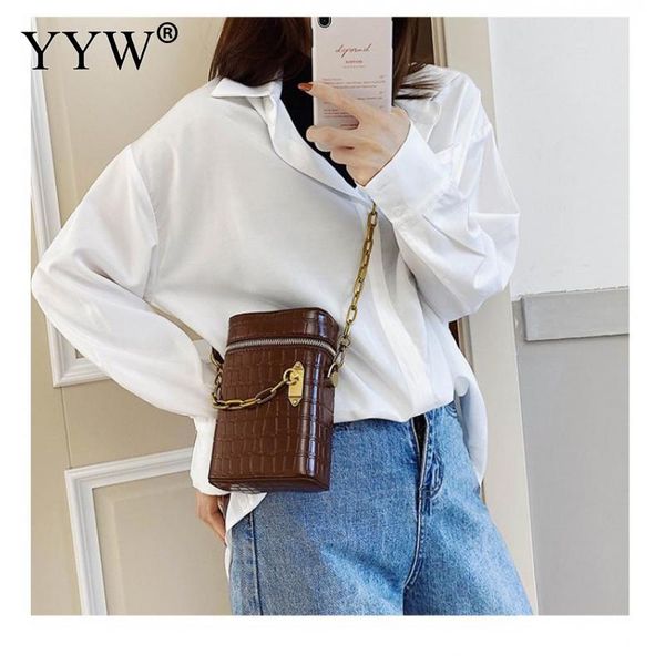 

new arrival mini crocodile grain bucket bag pu leather shoulder bags for women bucket crossbody shoulder bag girl cute hand