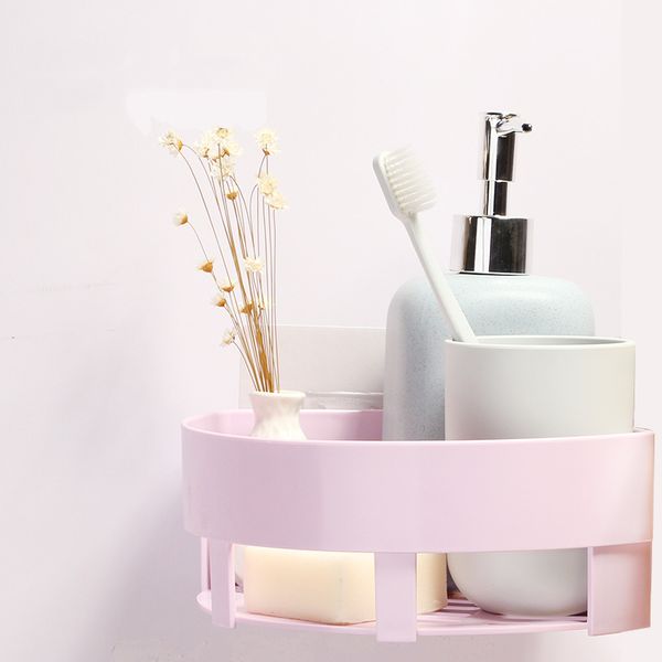 

vehhe traceless multifunction fixtures bathroom corner shelf no drill paste to wall holder shower basket bathroom accessory rack
