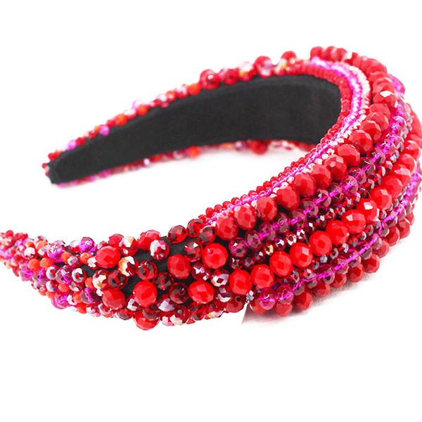 

fashion pearl beaded hair bands, hair bands for women and girls, fabric bands, big red wide band, accessories, Golden;white