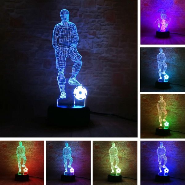 

3d soccer football man touch table lamp 7 colors changing desk usb powered night led light bedroom decor festival holiday gifts
