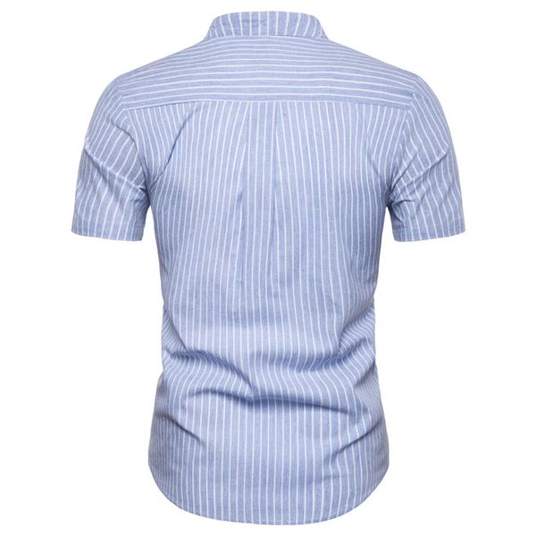 

blue man shirt cotton spring autumn casual short sleeve shirts, White;black