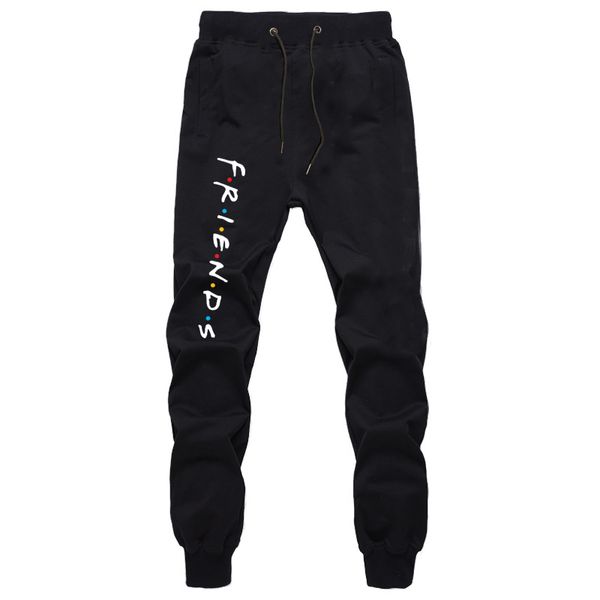 

harajuku cotton sweatpants for men autumn fashion loose full length trousers boys joggers workout trousers casual long pants, Black